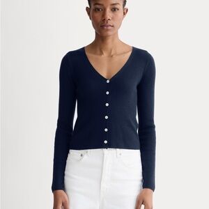 Everlane Deep Blue Knit Cardigan